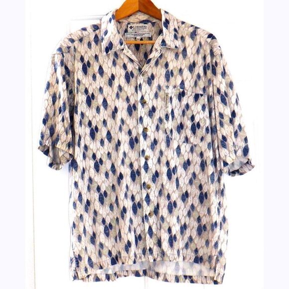 Columbia tan&blue S/S button down shirt - Picture 1 of 4